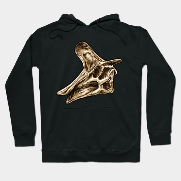 Dinosaur Skull Lambeosaurus Hoodie by CassWArt